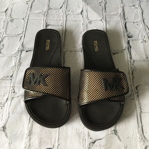 Michael Kors Logo Platform Slide Sandals